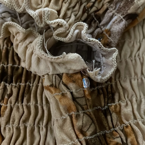 SANS SOUCI Sequin Camo OFF SHOULDER Stretch Fit Crop TOP O/S As-Is - Picture 16 of 16